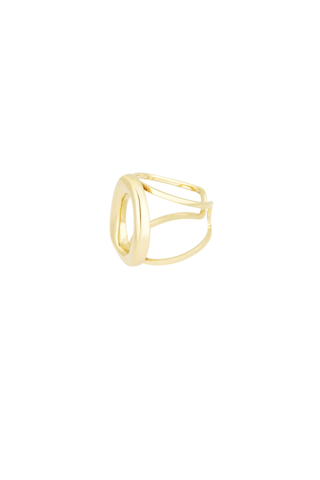 Stylish Statement Ring in Silver & Gold