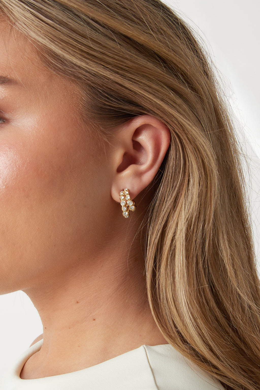 Pendientes aro con circonitas