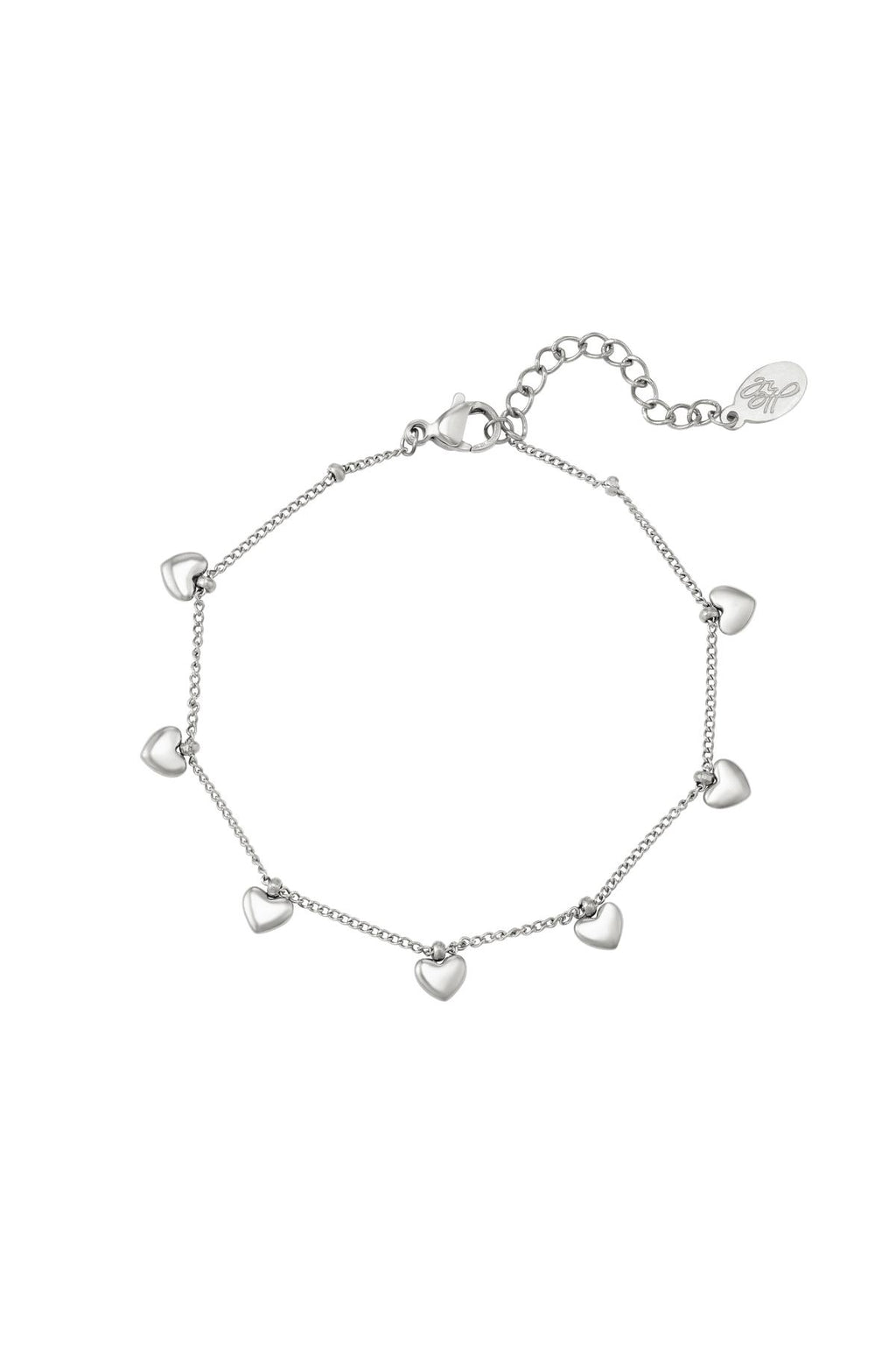 Pulsera con dijes de corazón