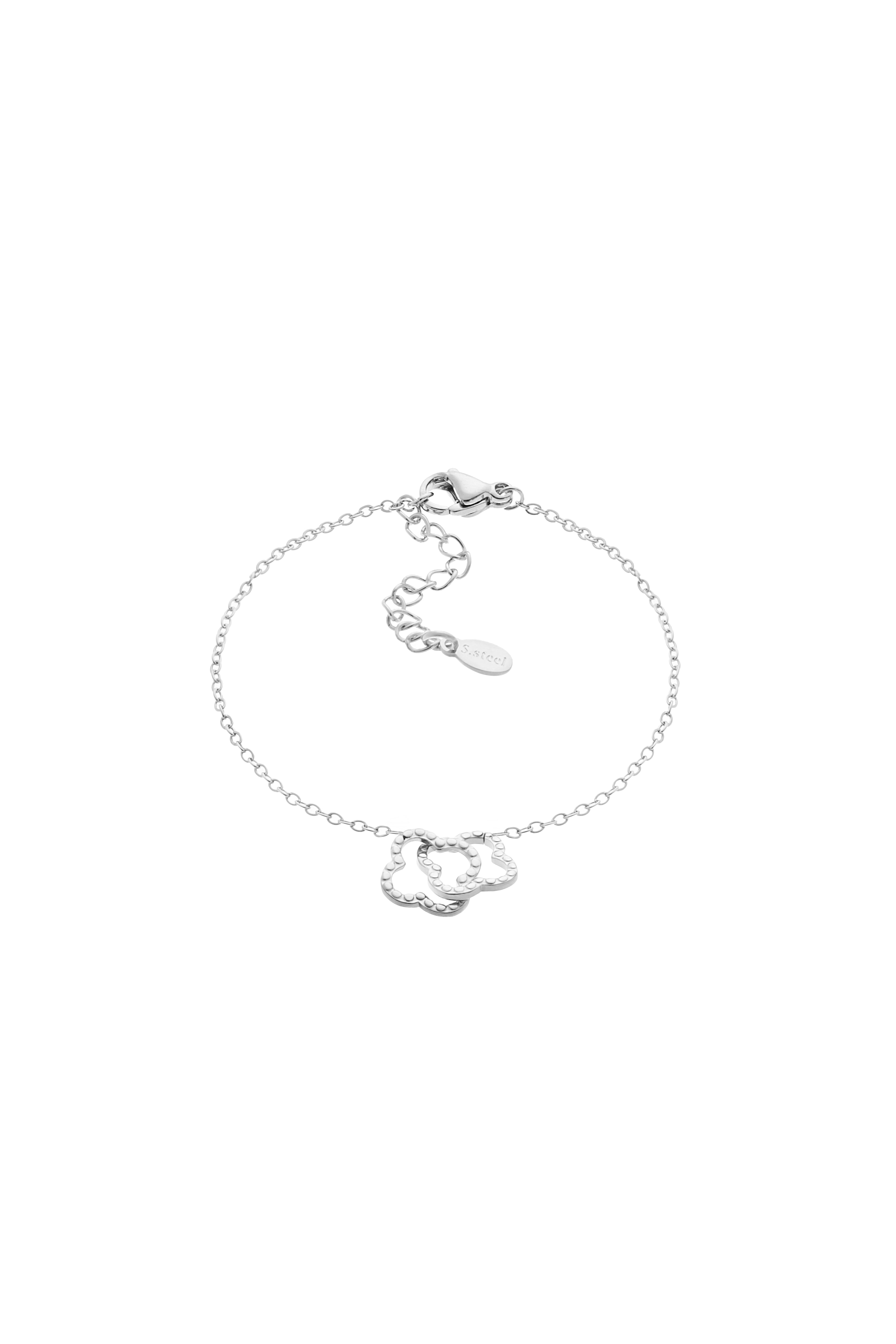 Pulsera Doble Tréboles Plateado
