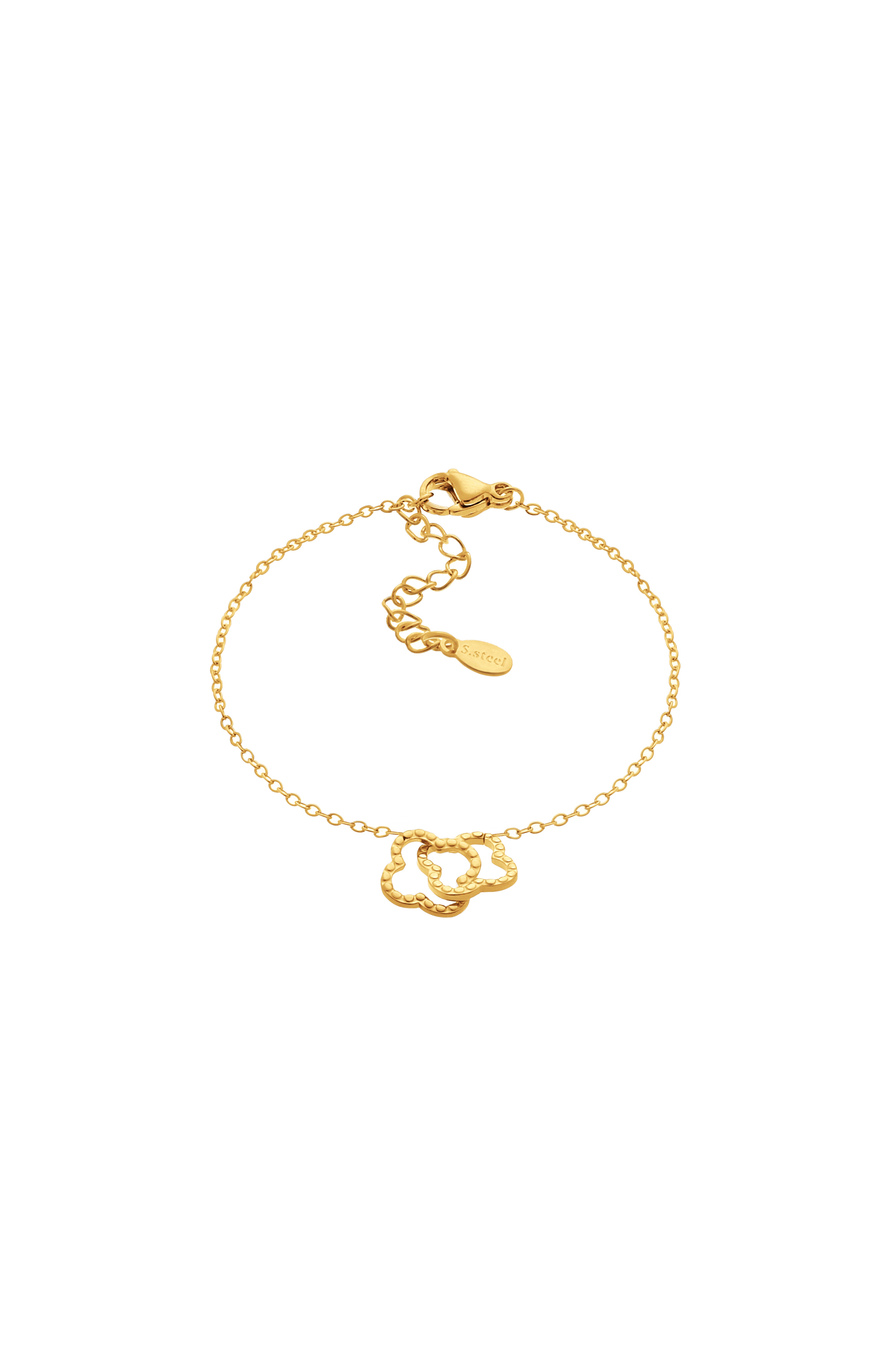 Pulsera Doble Tréboles Dorado