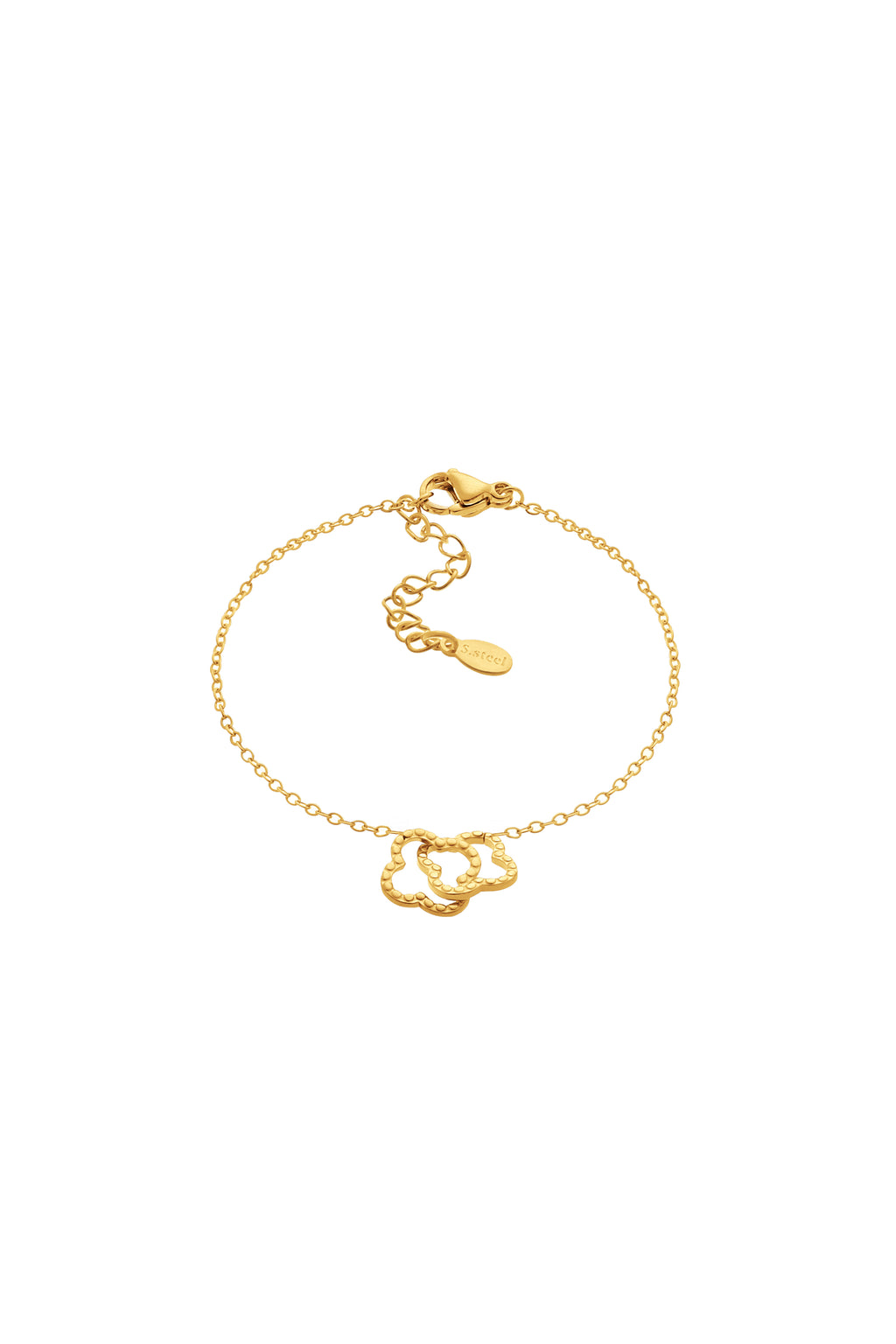 Pulsera Doble Tréboles Dorado