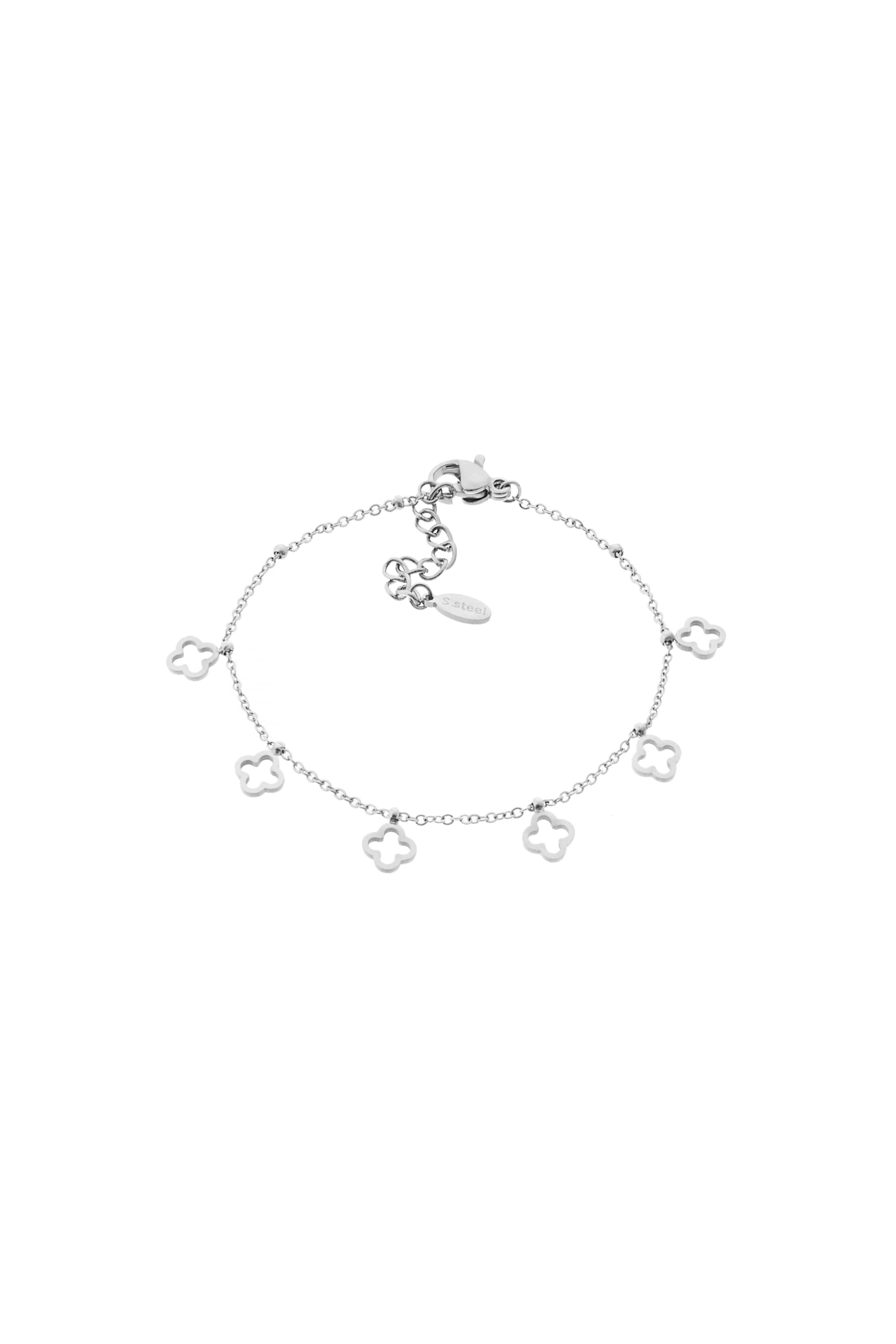 Pulsera Trébol de la Suerte Plateado