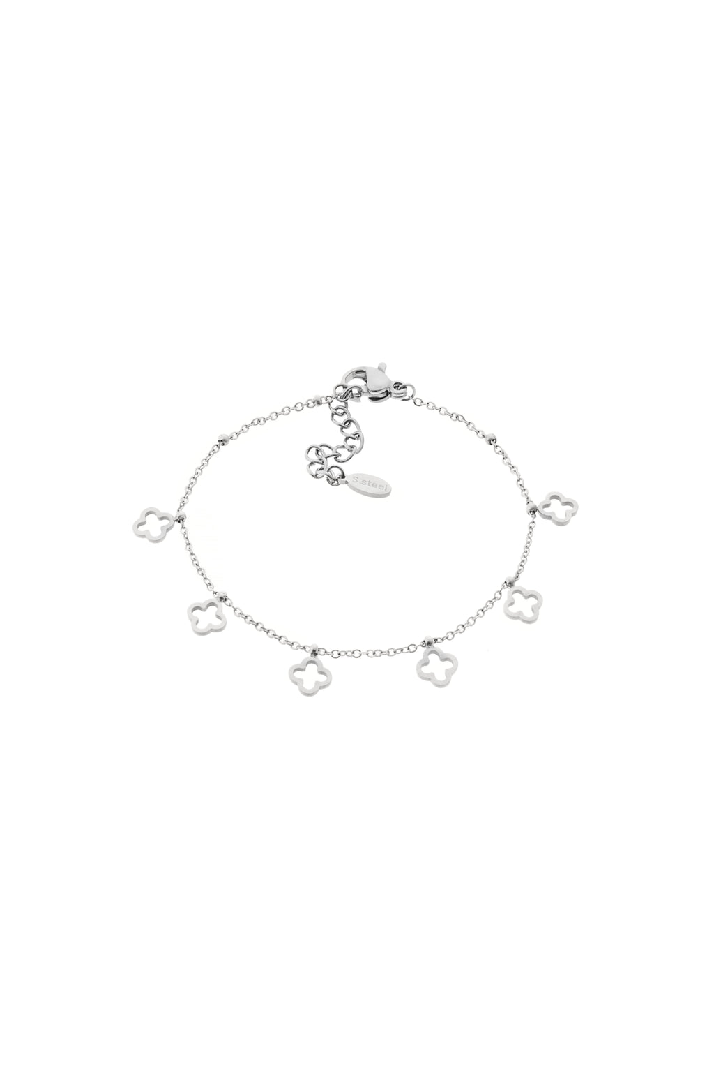 Pulsera Trébol de la Suerte Plateado