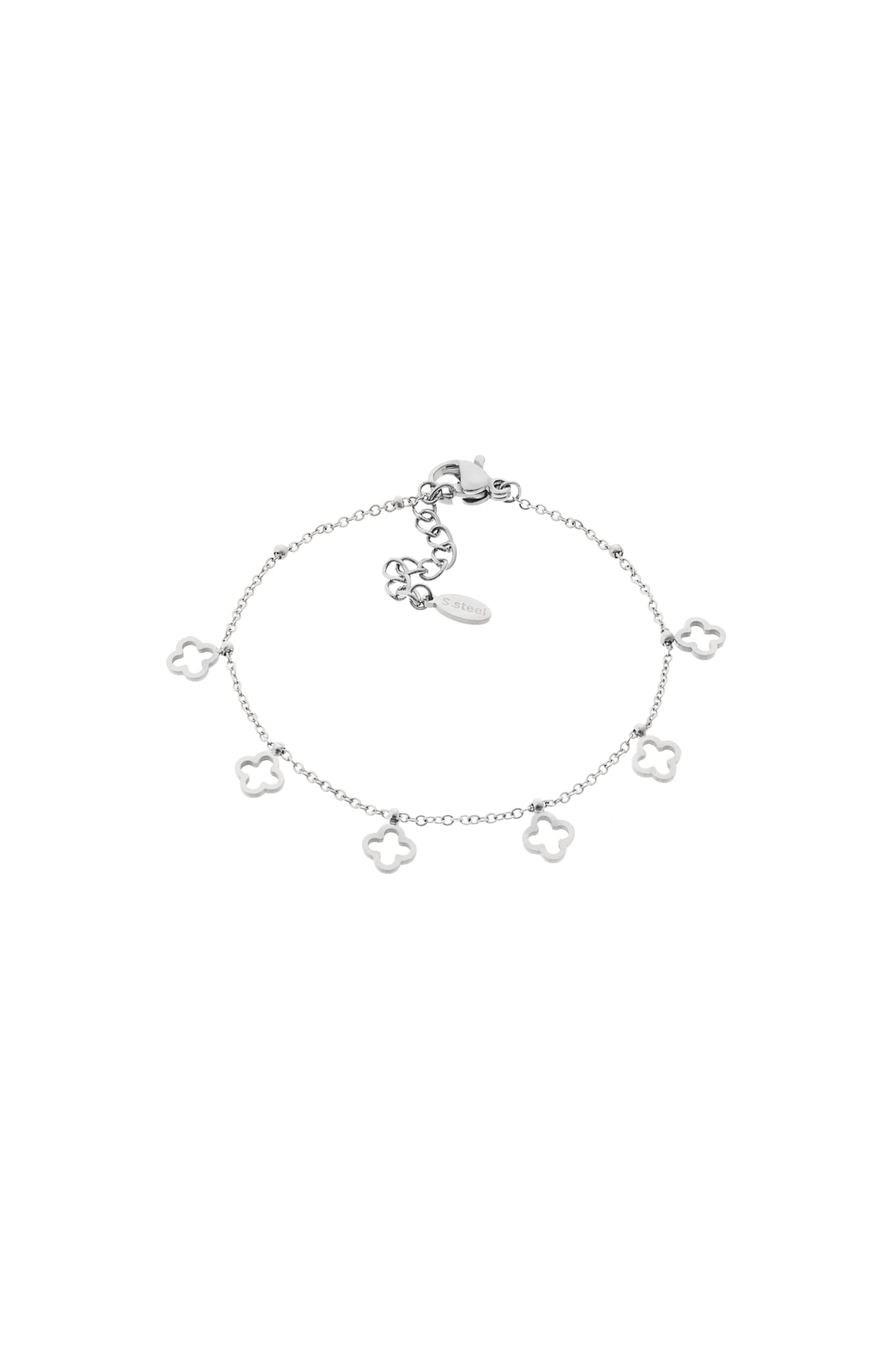 Pulsera Trébol de la Suerte Plateado