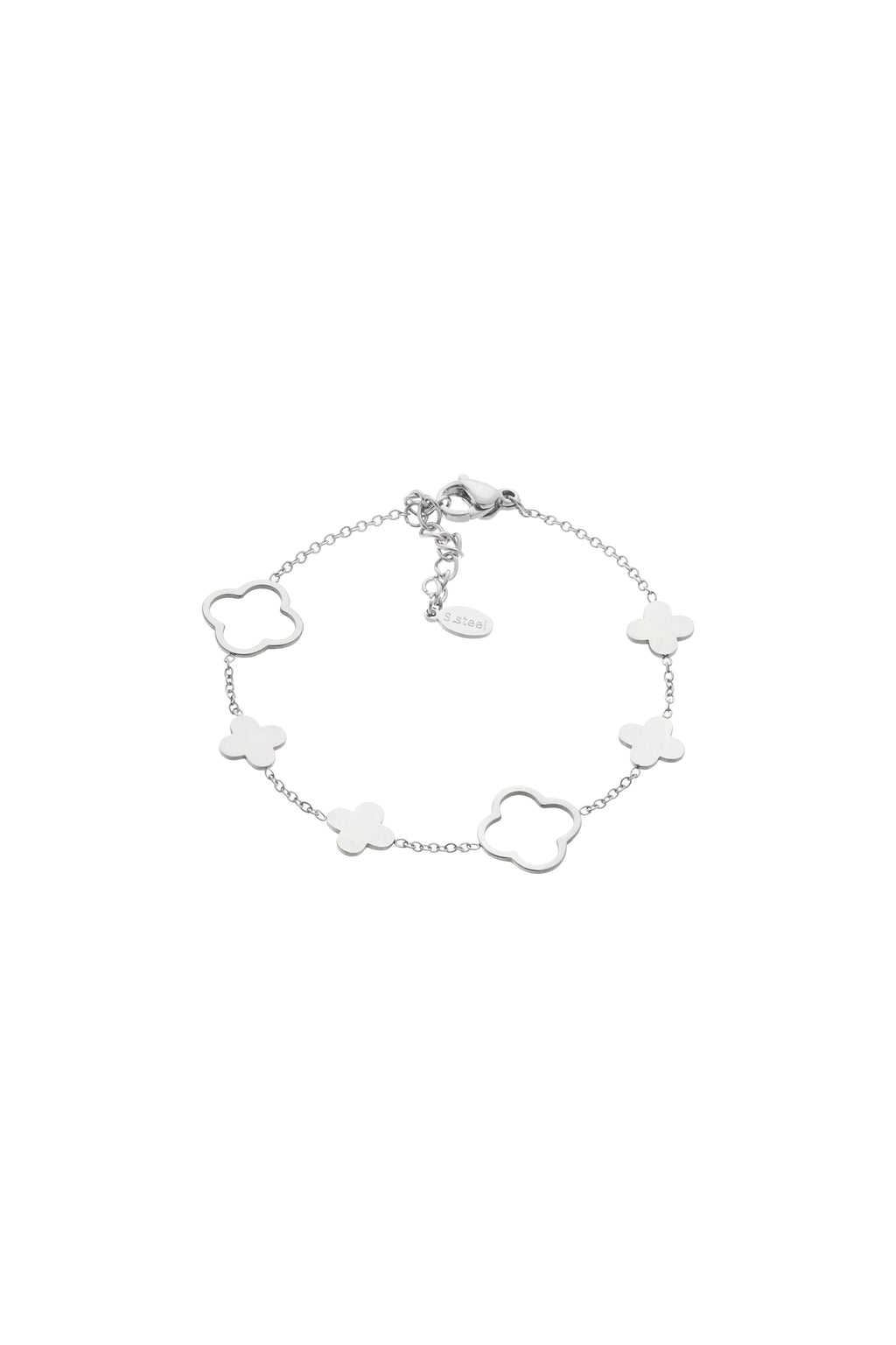 Pulsera Trébol Cuatro Hojas Plateado