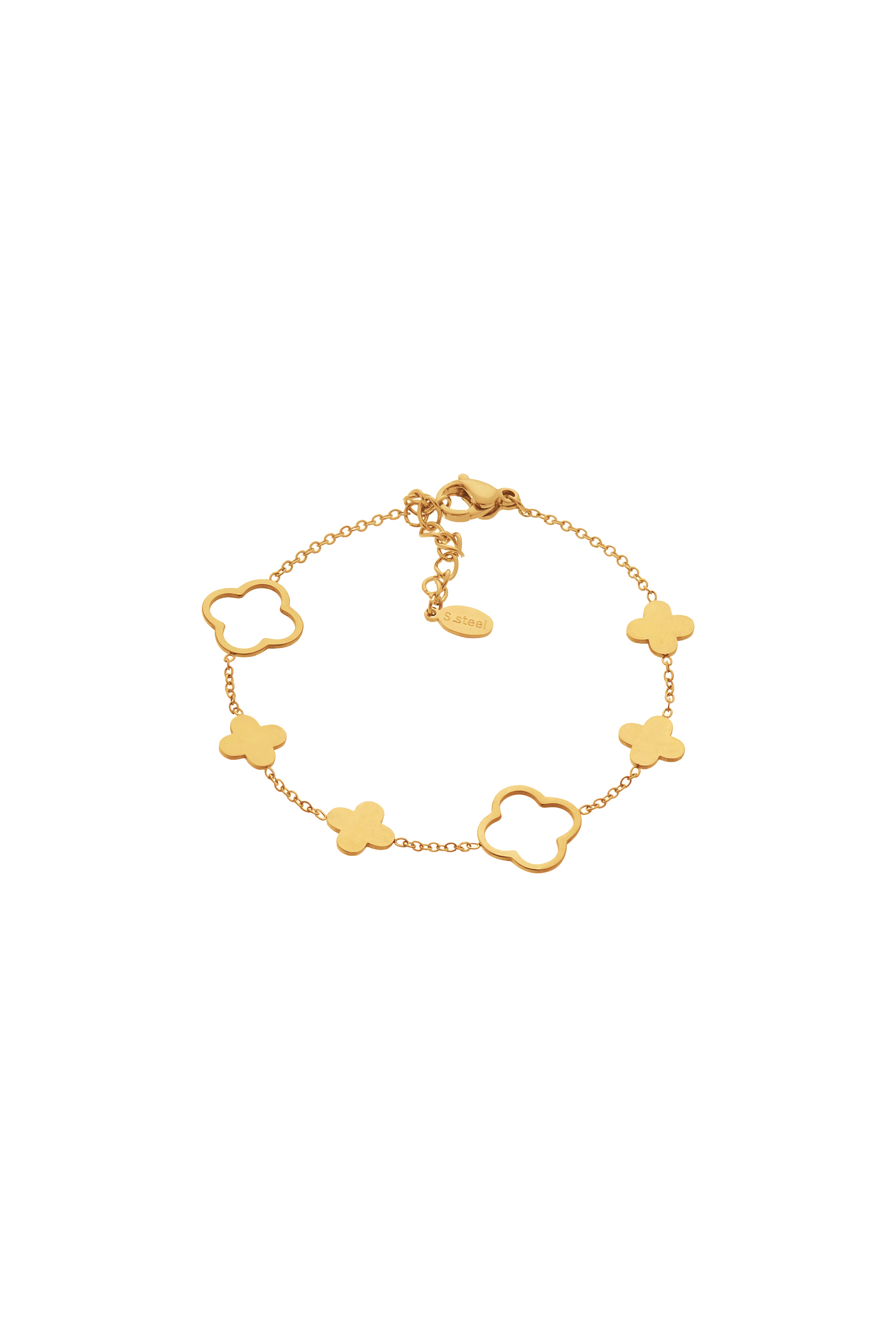 Pulsera Trébol Cuatro Hojas Dorado