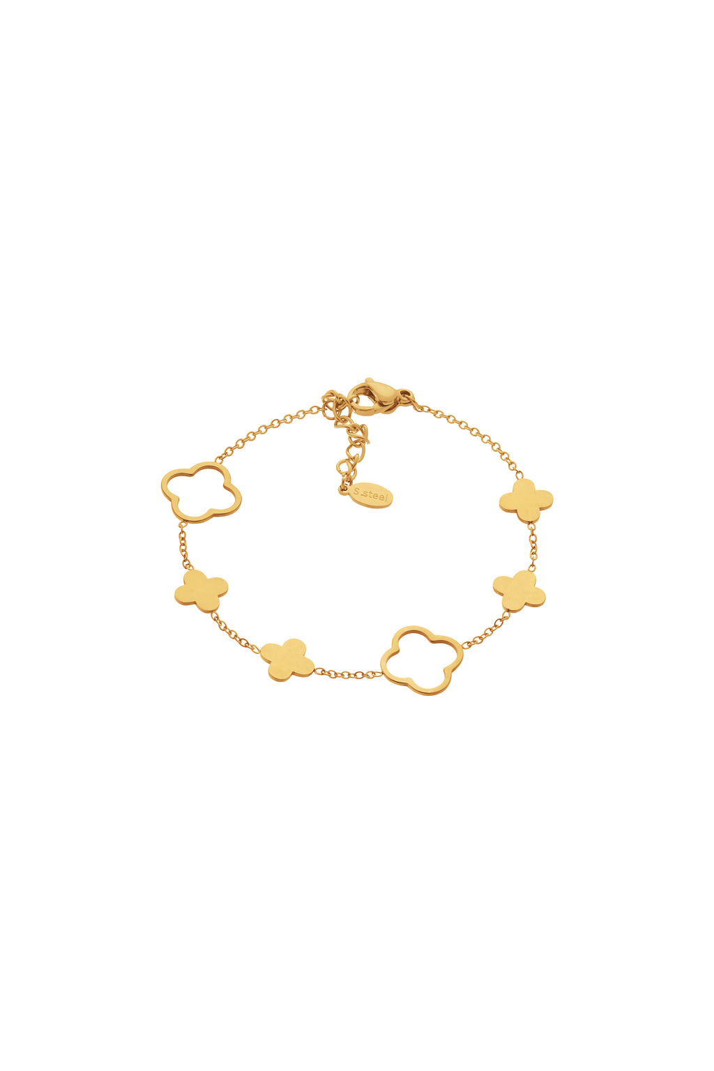 Pulsera Trébol Cuatro Hojas Dorado