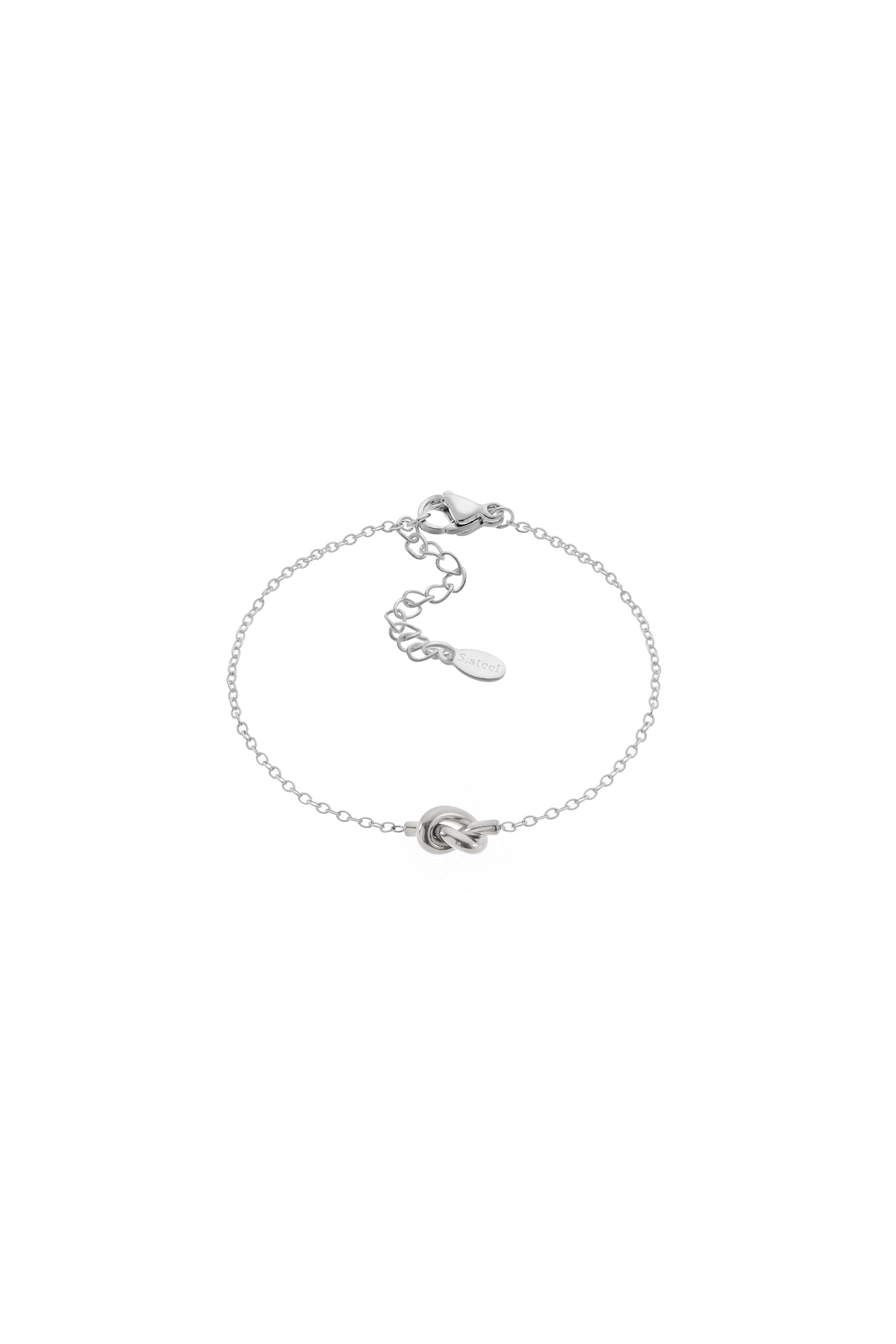 Pulsera Nudo Fino Plateado