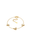 Pulsera Corazón Triple Dorado