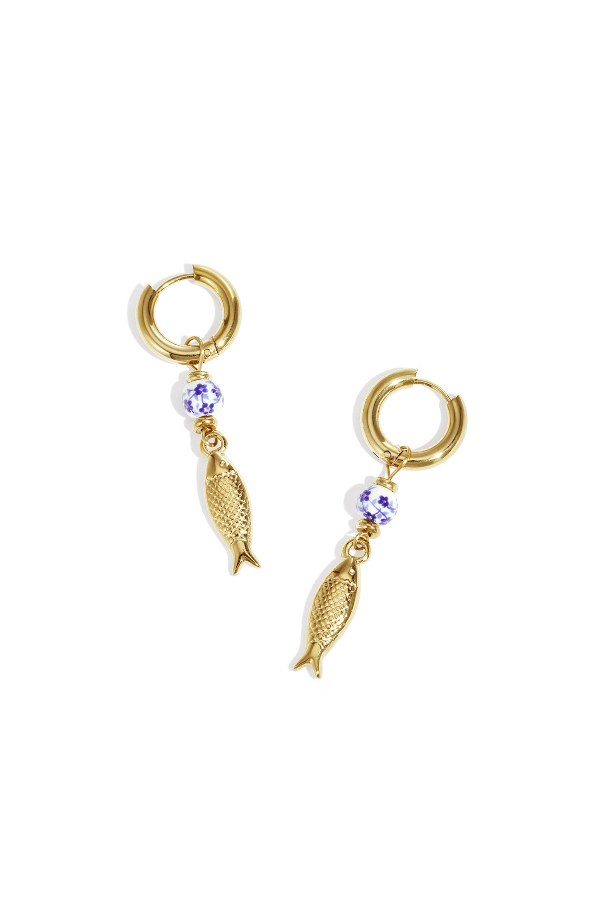 Stylish Gold Fish Dangle Earrings for Spring/Summer Main product image
