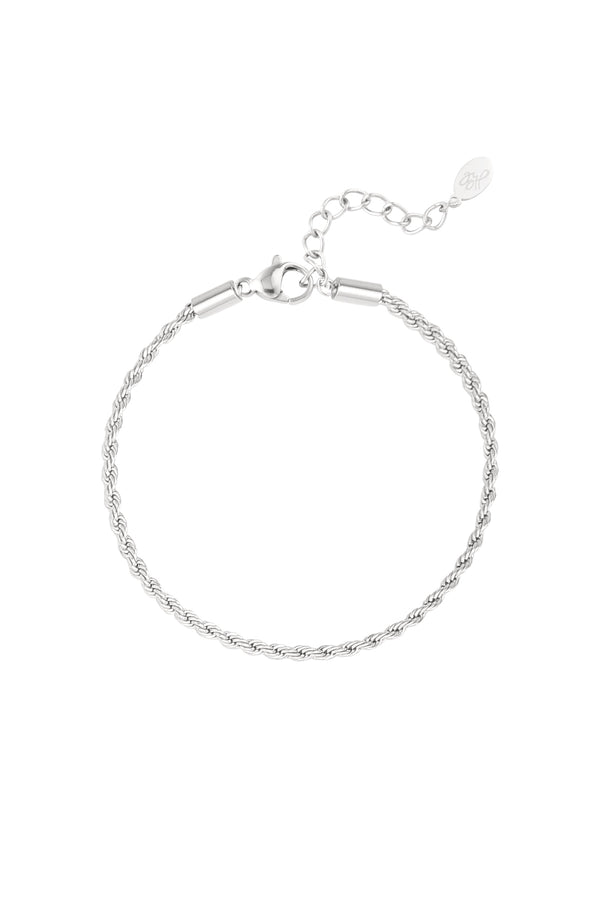 Pulsera jasseron retorcida estrecha - plata-2.0MM