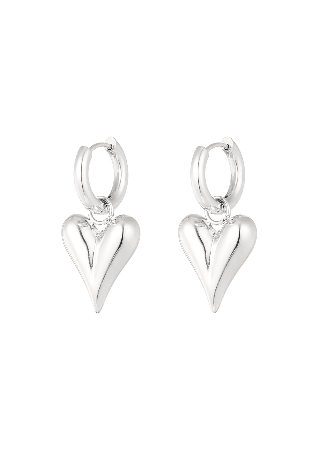 medium heart dangle earrings