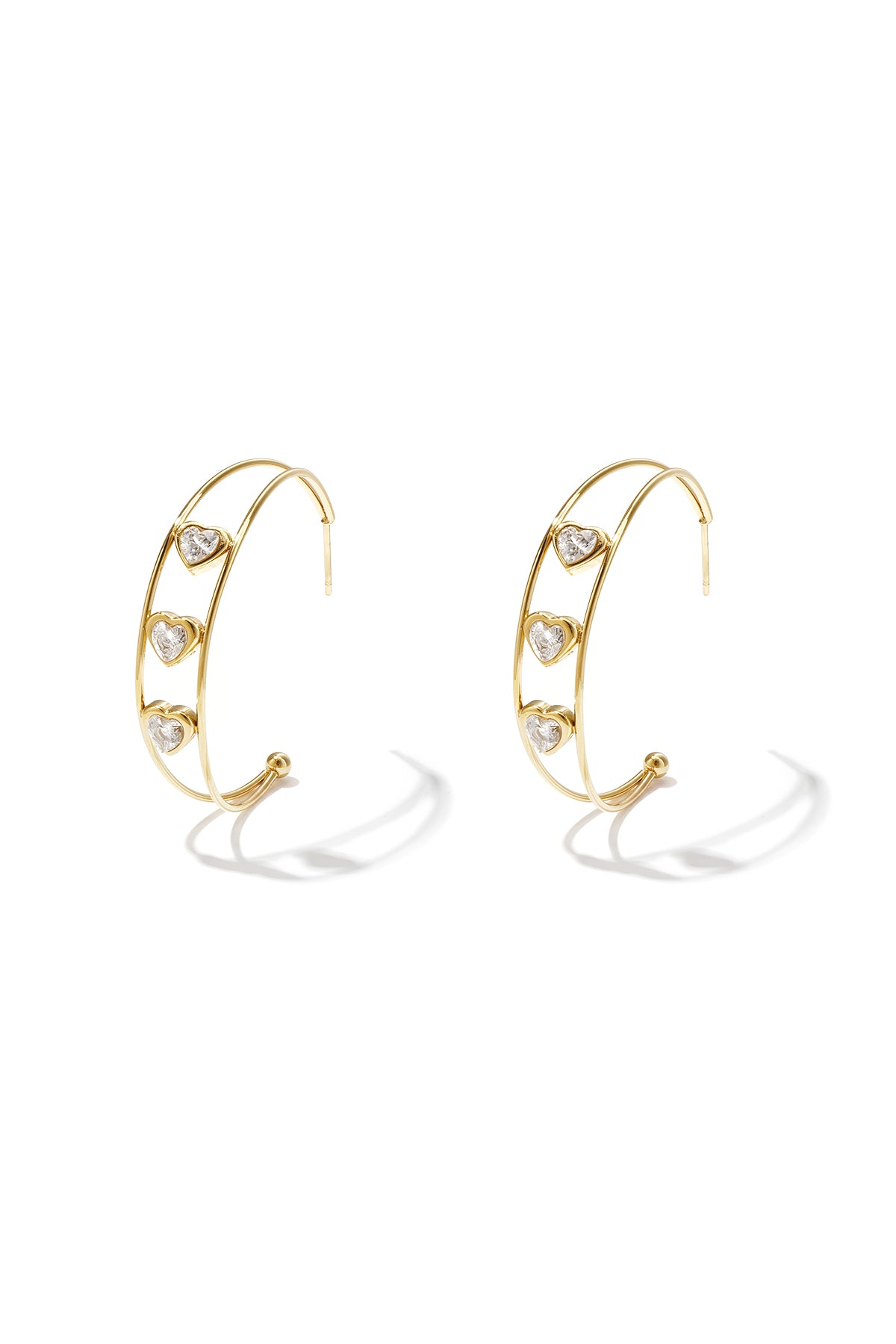 Elegant Gold Heart Hoop Earrings for Women Imagen principal del producto