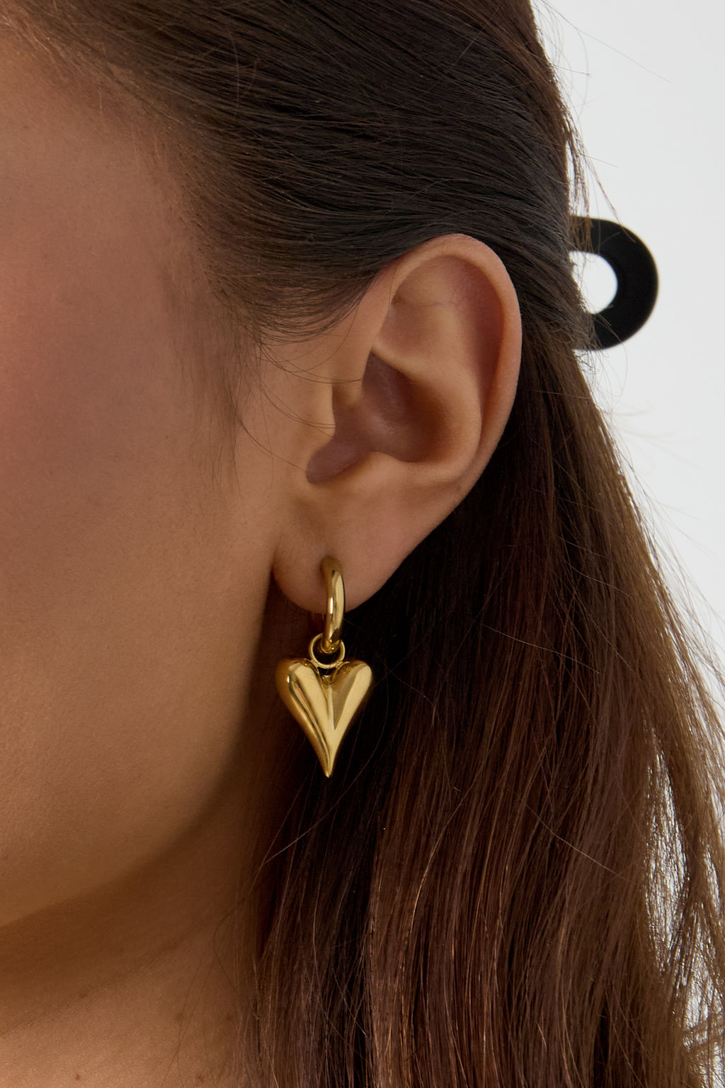 medium heart dangle earrings