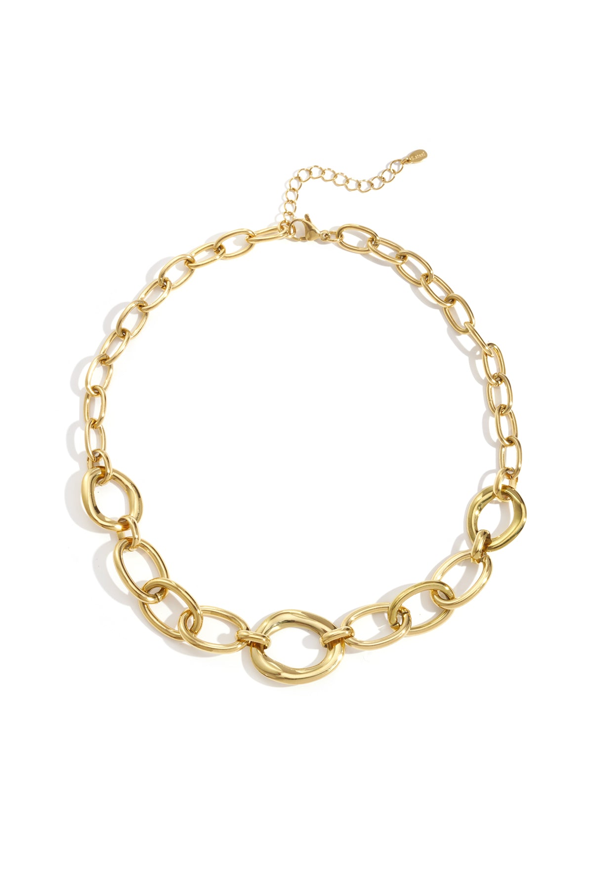 Collares de cadena de acero inoxidable Cadena Casual Diario Serie Simple Joyería de mujer