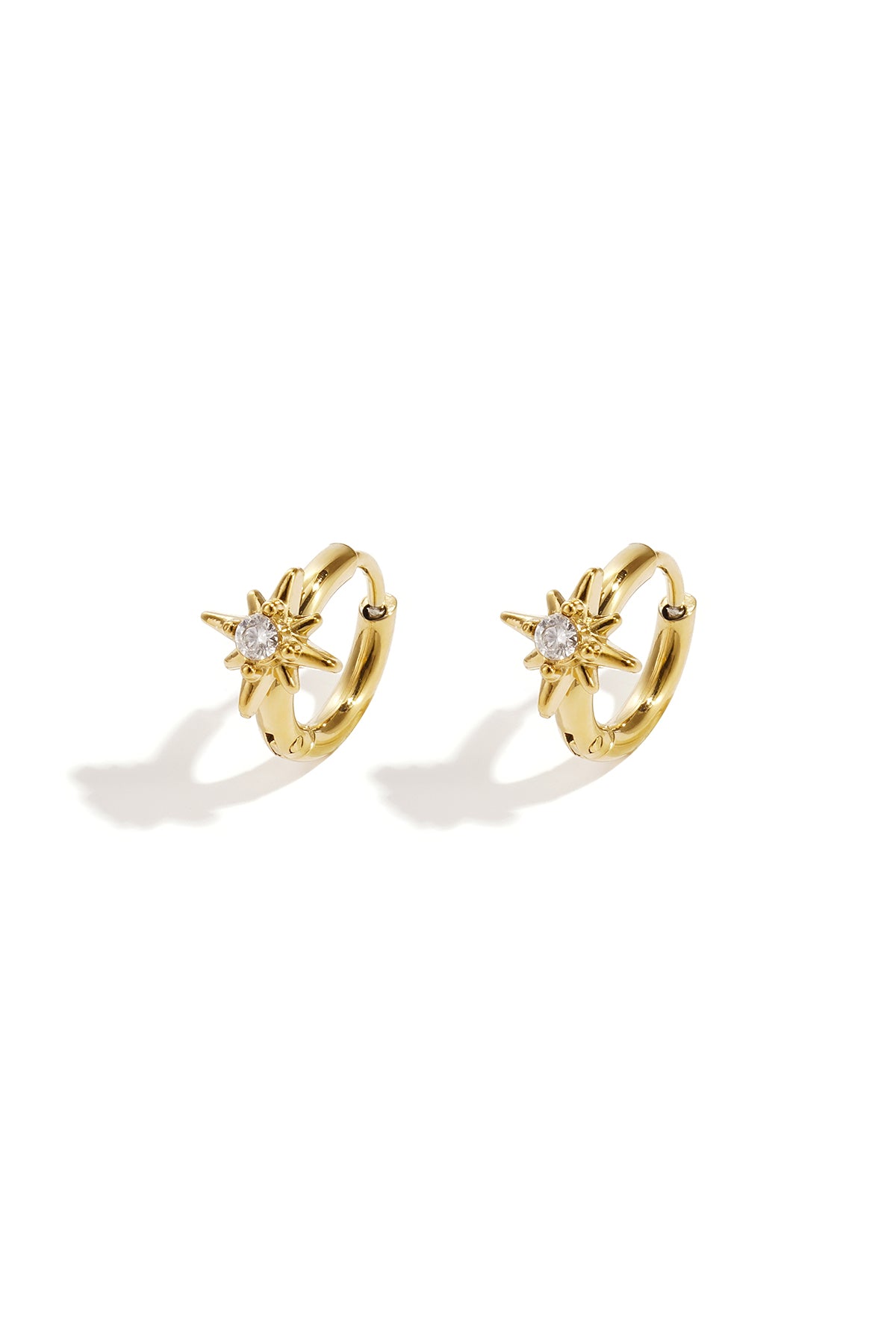 Stylish Star Hoop Earrings for Women - Silver & Gold Imagen principal del producto