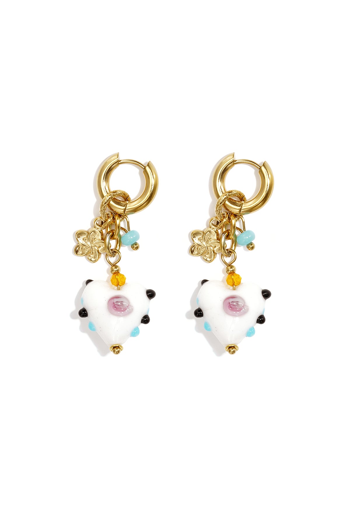 Pendientes cuentas en forma de corazón Main product image