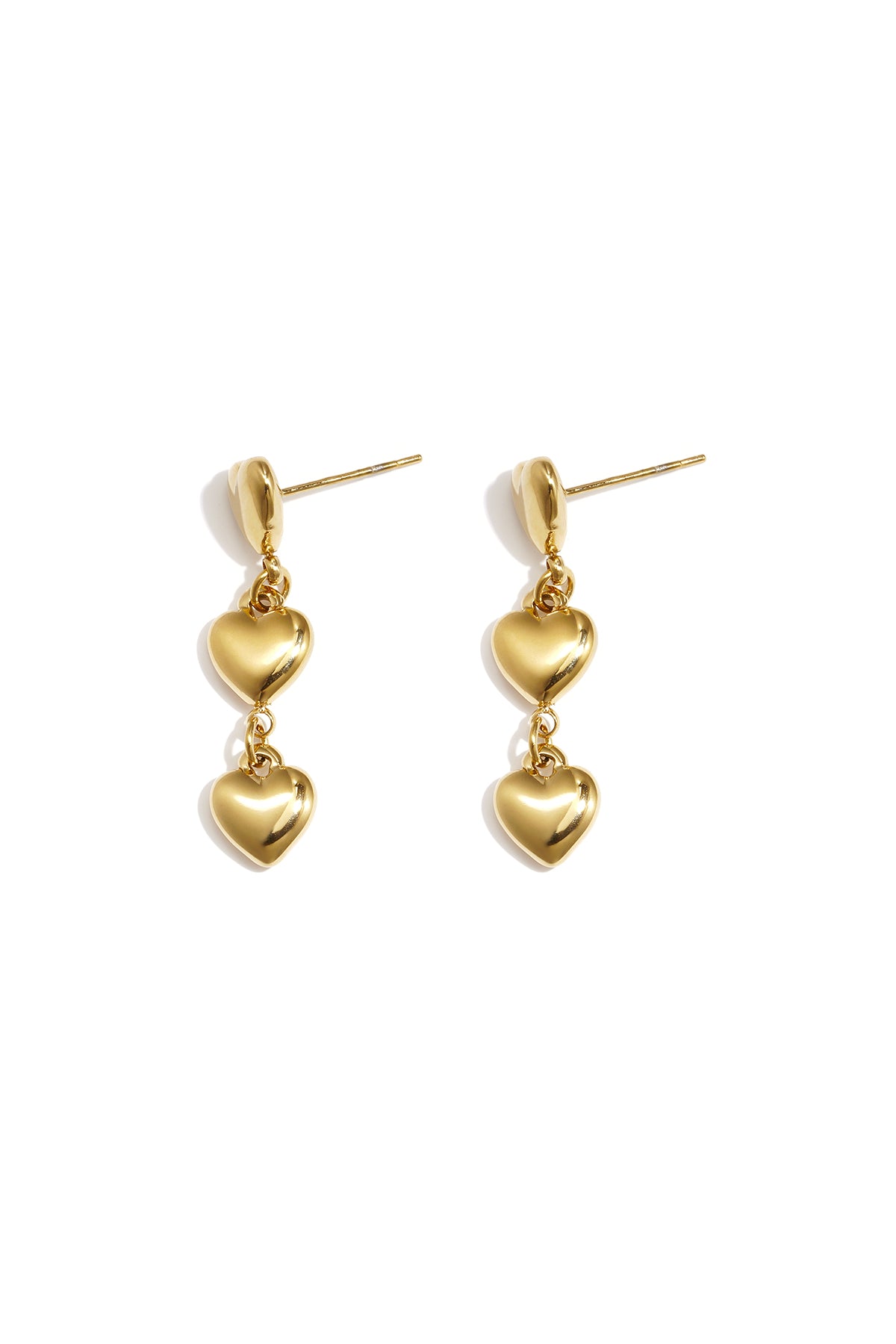 Elegant Heart Dangle Earrings - Timeless Style Imagen principal del producto