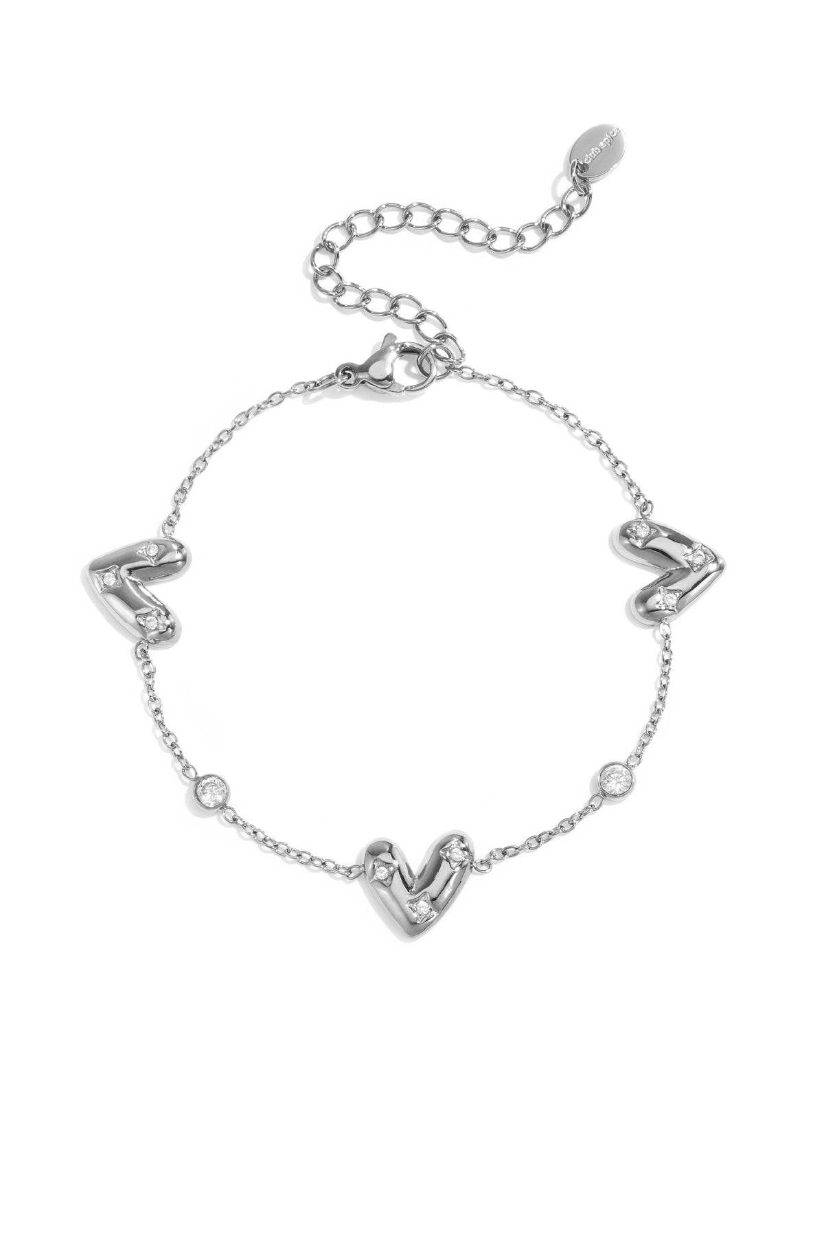 Elegant Heart Charm Bracelet for Women - All Fit Main product image
