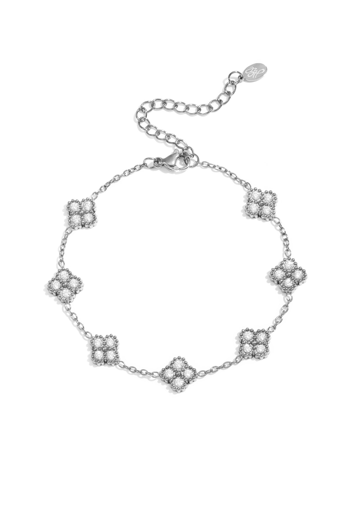 Elegant All-Fit Zircon Charm Bracelet - Silver & Gold Main product image