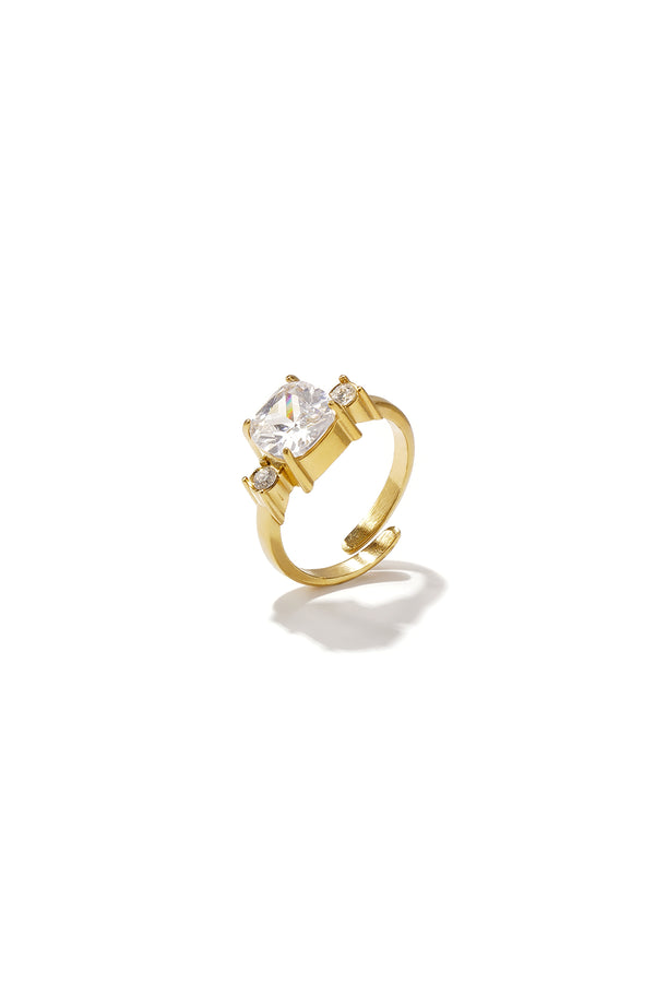 Elegant Minimalist Rhinestone Ring, Adjustable Fit