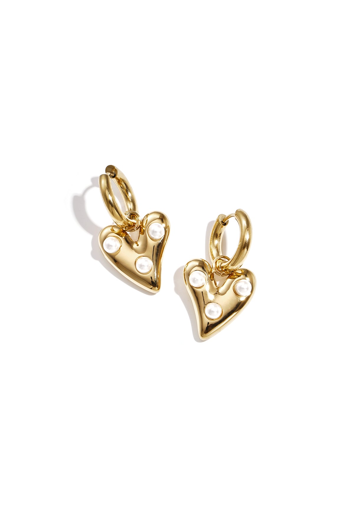 Elegant Gold Heart Drop Earrings for Everyday Wear Main product image