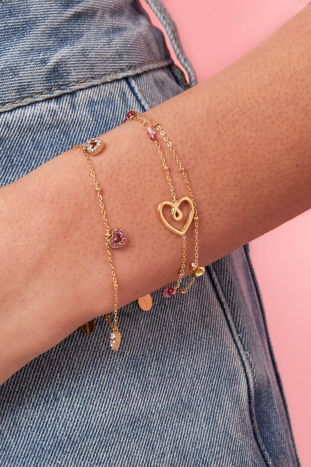 Elegant Multi-Layered Gold Charm Bracelet for Women