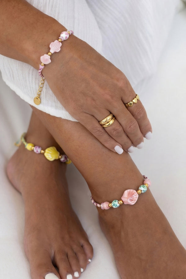 Shell and Bead Rope Anklet