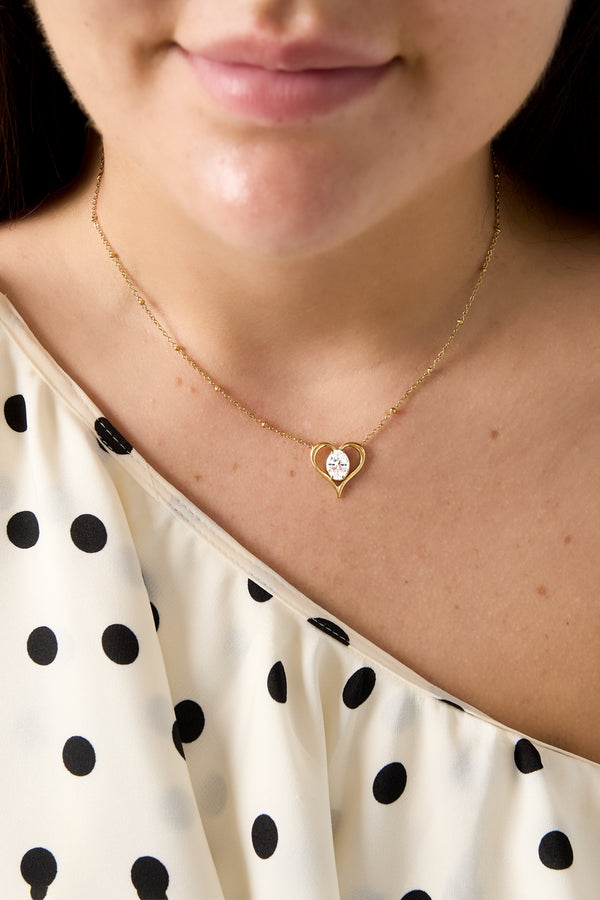 Collar corazón circon