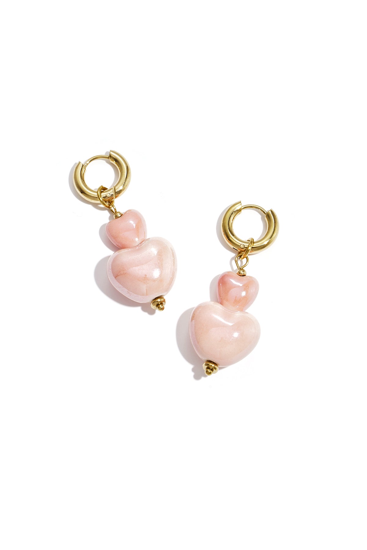 Sweet Pink Heart Beads Earrings for Romantic Spring/Summer Main product image