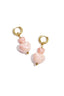 Sweet Pink Heart Beads Earrings for Romantic Spring/Summer