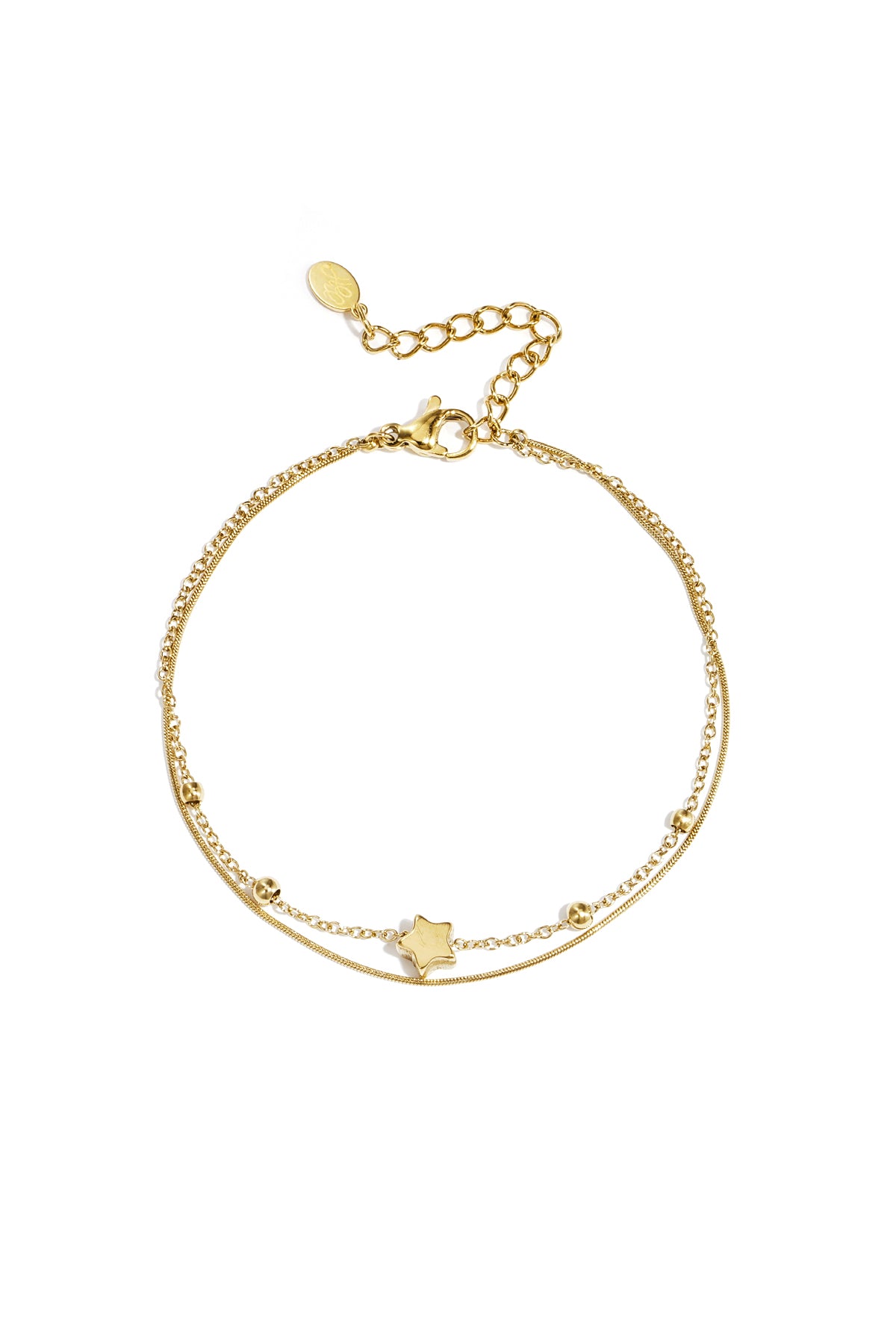 Elegant Star Charm Bracelet in Silver & Gold for Everyday Wear Main product image