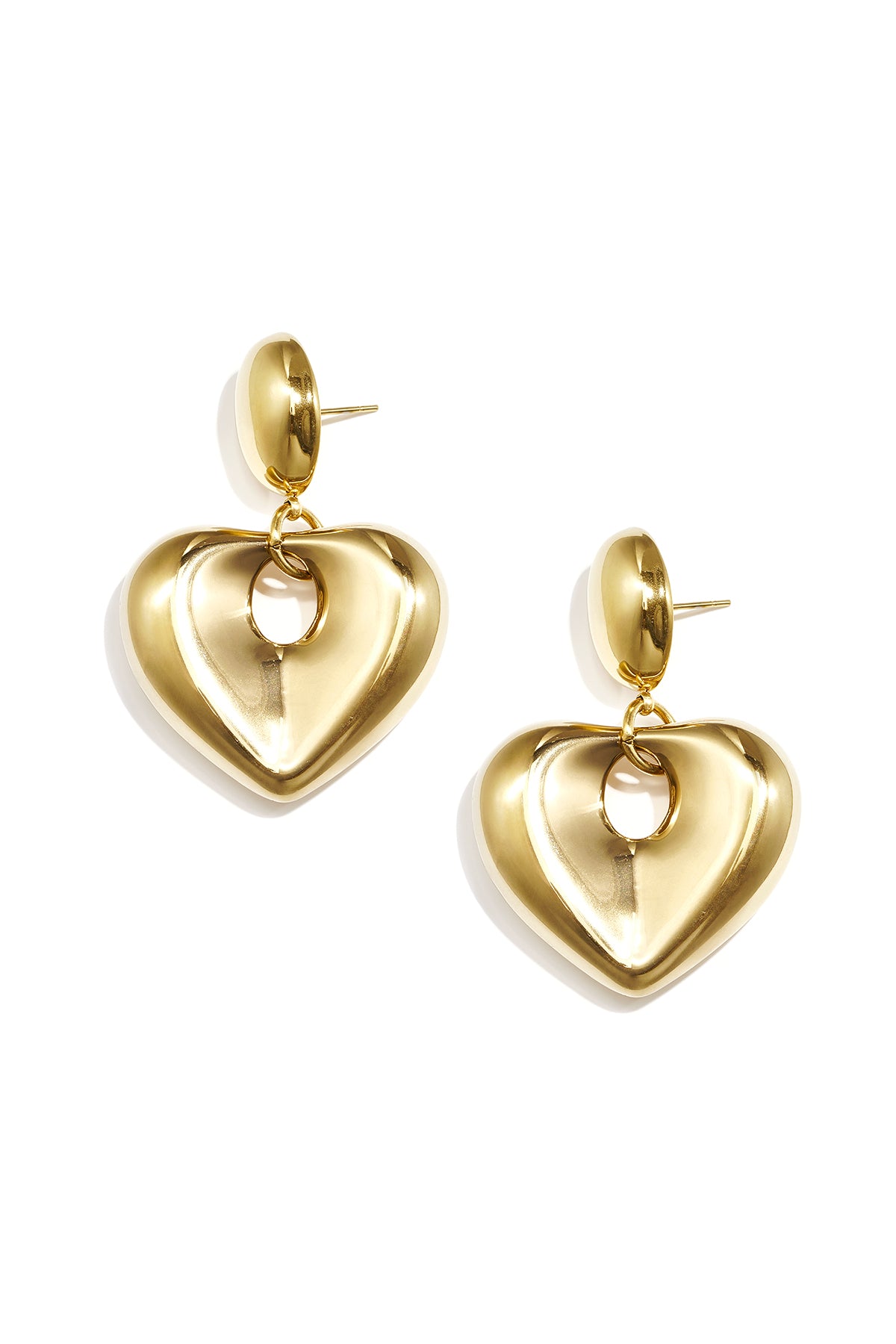 Elegant 14K Gold Plated Heart Drop Earrings Main product image