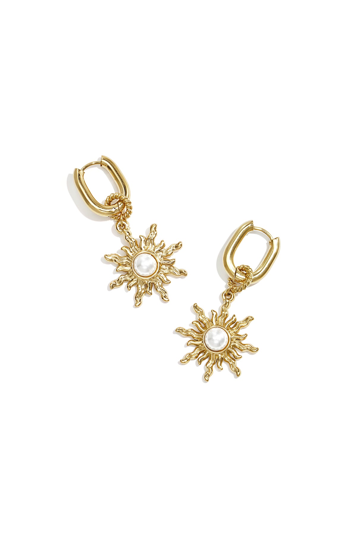 Elegant Sun Geometric Drop Earrings - All Fit Imagen principal del producto