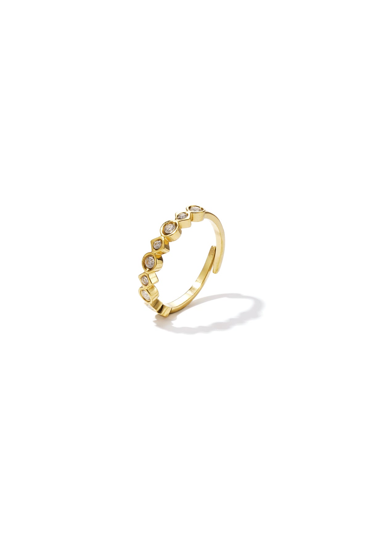 Elegant Minimalist Adjustable Ring - Silver & Gold Imagen principal del producto