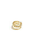 Minimalist Adjustable Rhinestone Ring - Silver & Gold