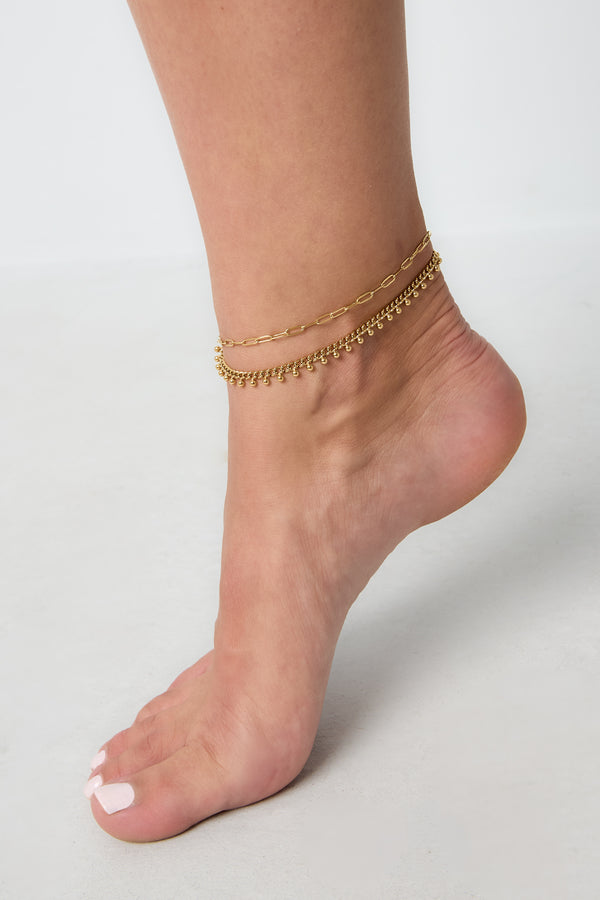 Chain anklets, casual style 
