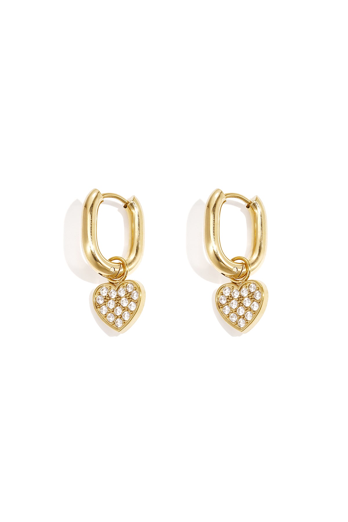 Elegant Heart Shaped Drop Earrings for Women Imagen principal del producto