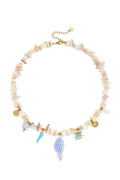 Elegant Off-White Beaded Necklace for Summer Vacations