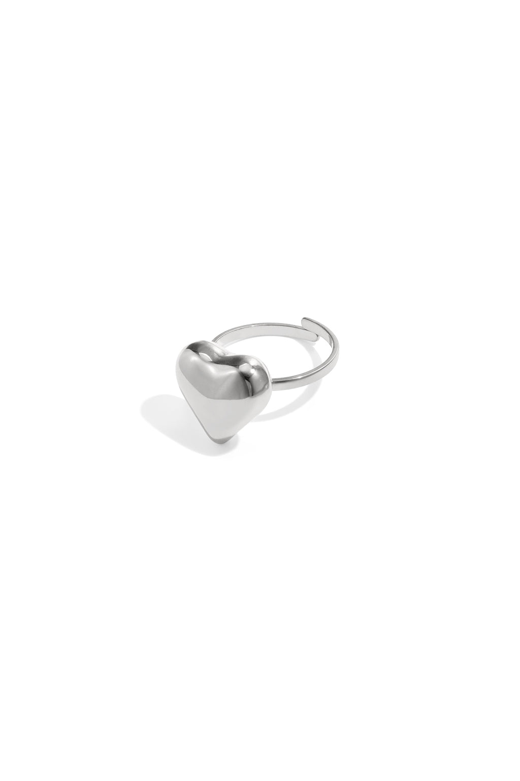 Stylish Adjustable Heart Statement Ring in Silver & Gold