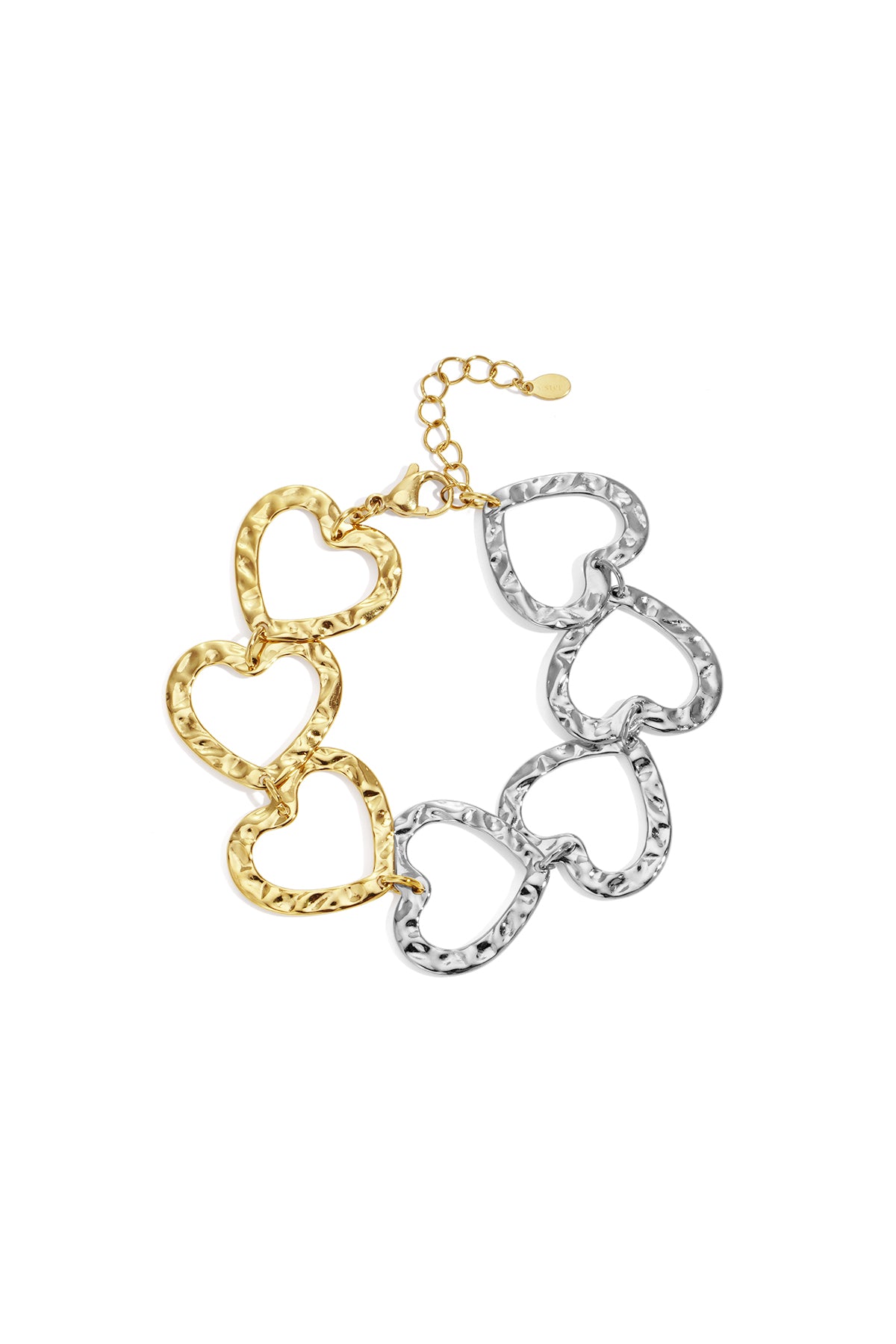 Stylish Gold & Silver Heart Chain Bracelet for Women