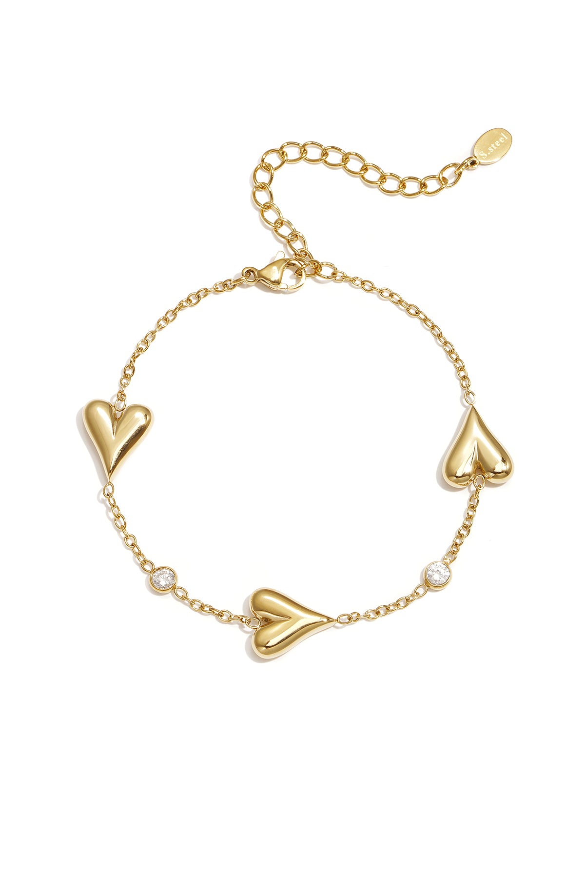Elegant Heart Charm Bracelet for Women, All Fit Main product image