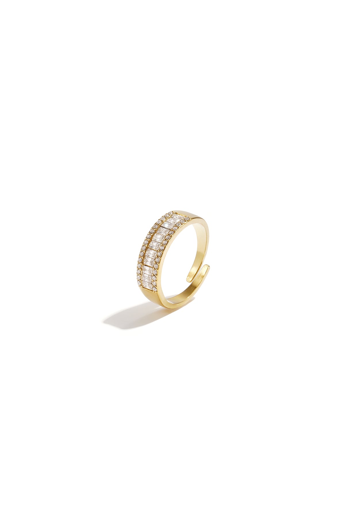 Elegant Adjustable Rhinestone Minimalist Ring Imagen principal del producto