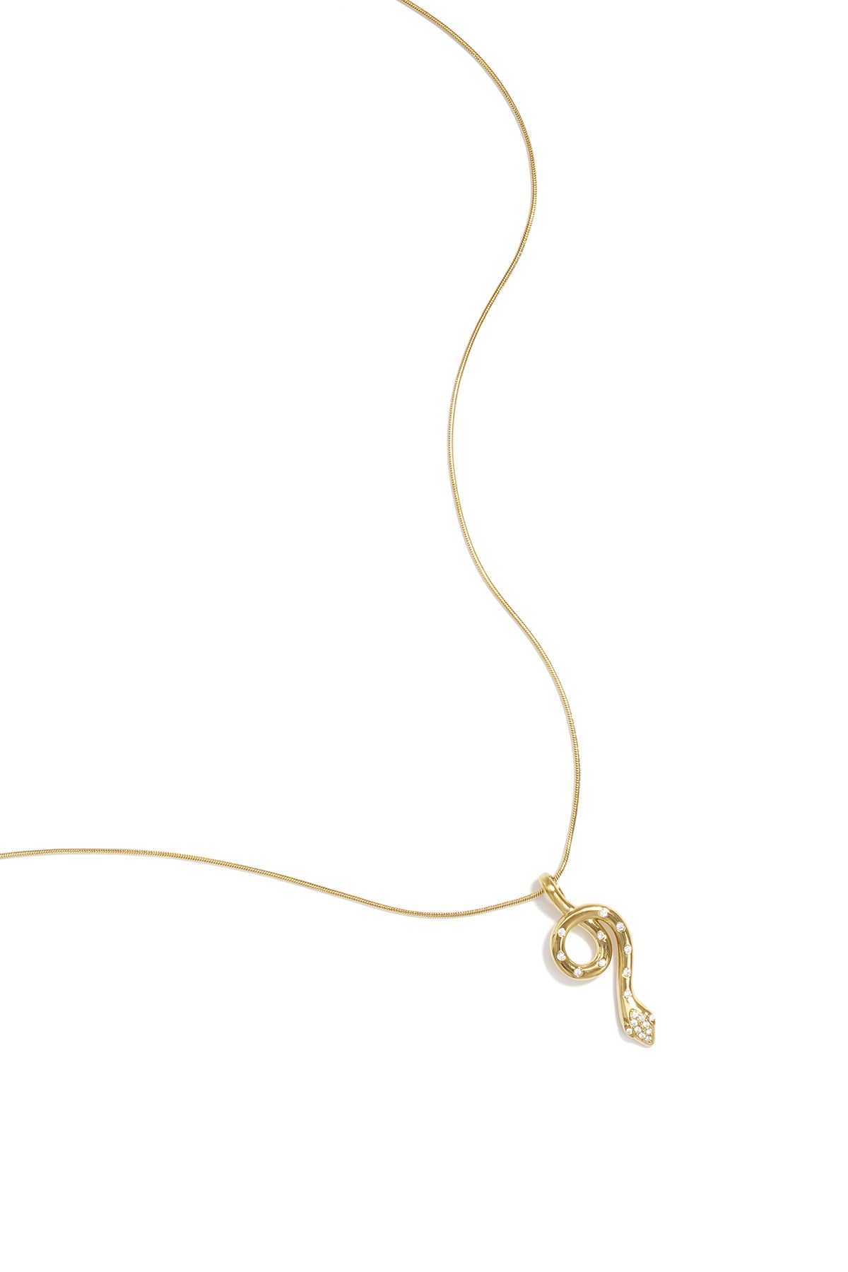 Stylish Rhinestone Snake Pendant Necklace - All Fit Imagen principal del producto
