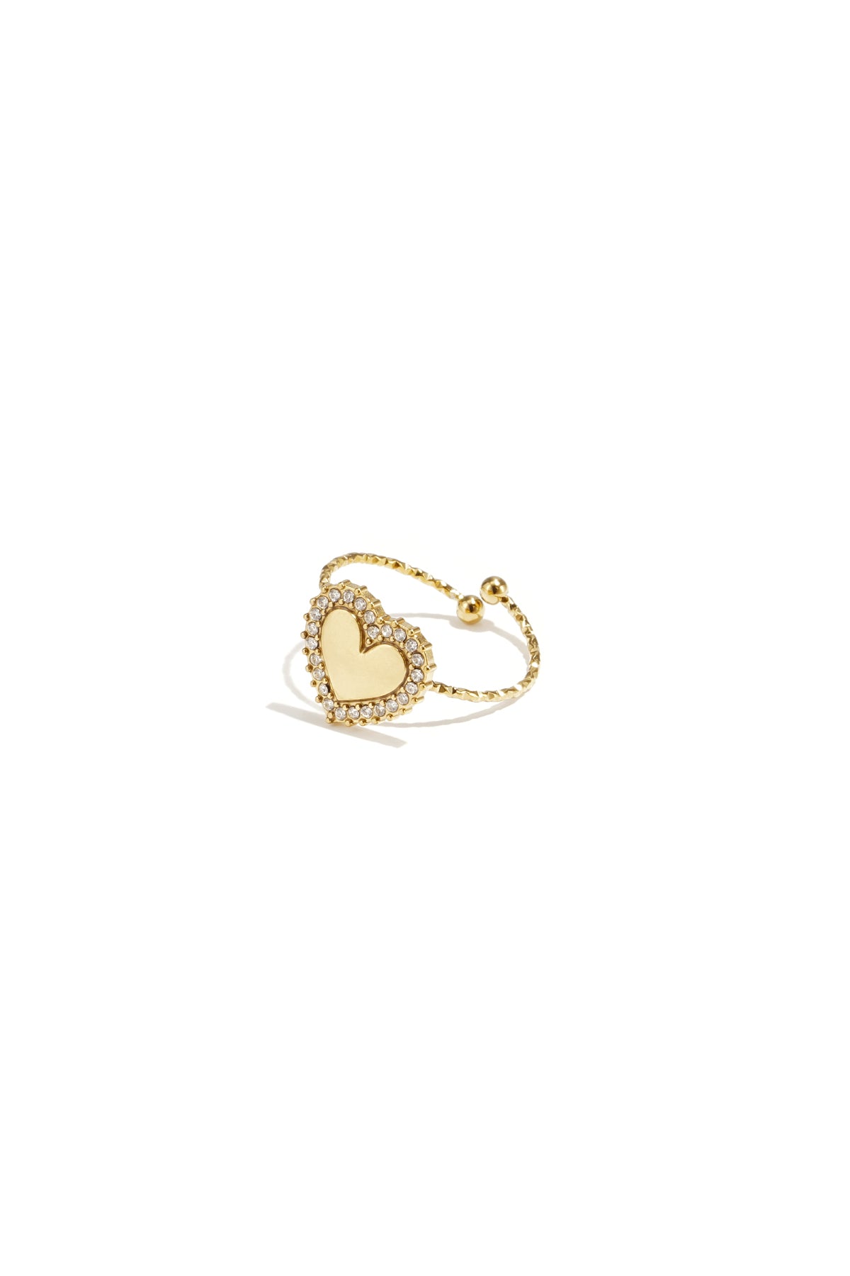Elegant Adjustable Heart Zircon Ring Imagen principal del producto