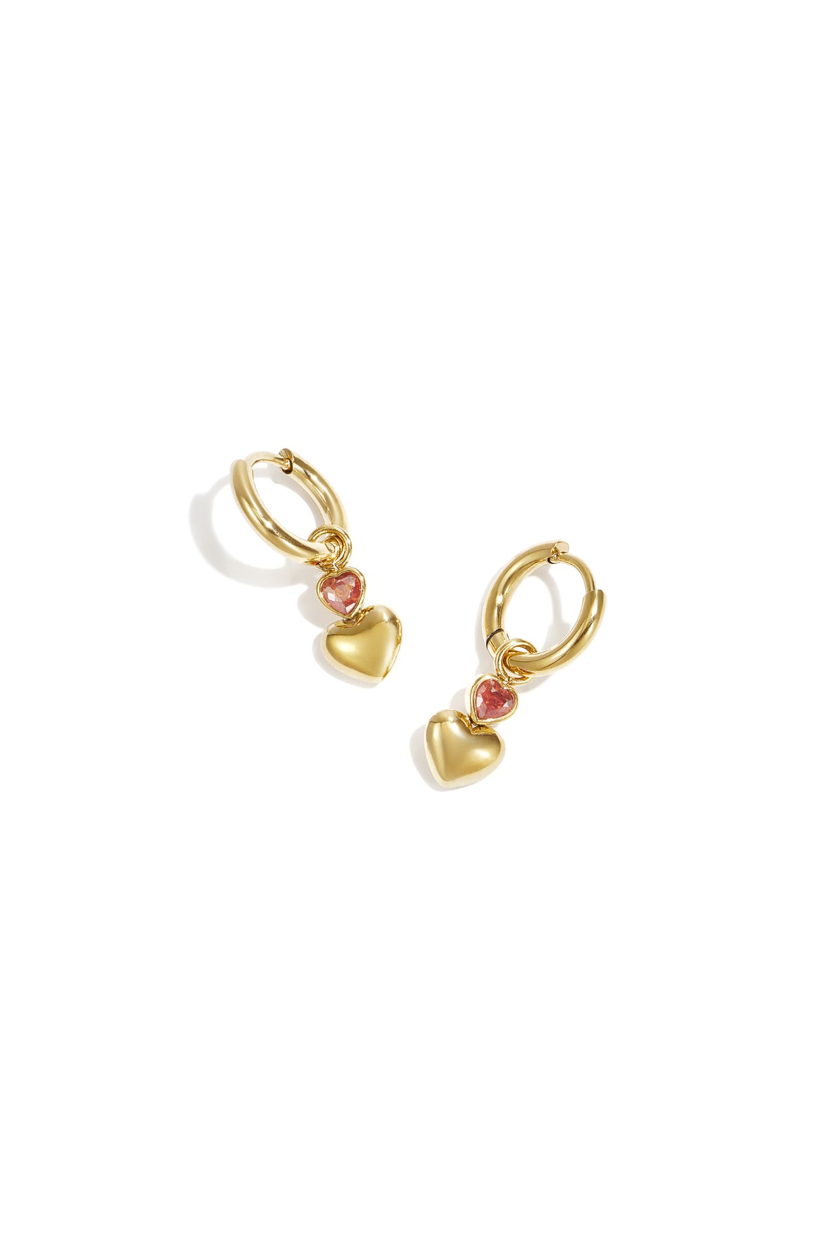 Elegant Heart-Shaped Drop Earrings for All Occasions Imagen principal del producto