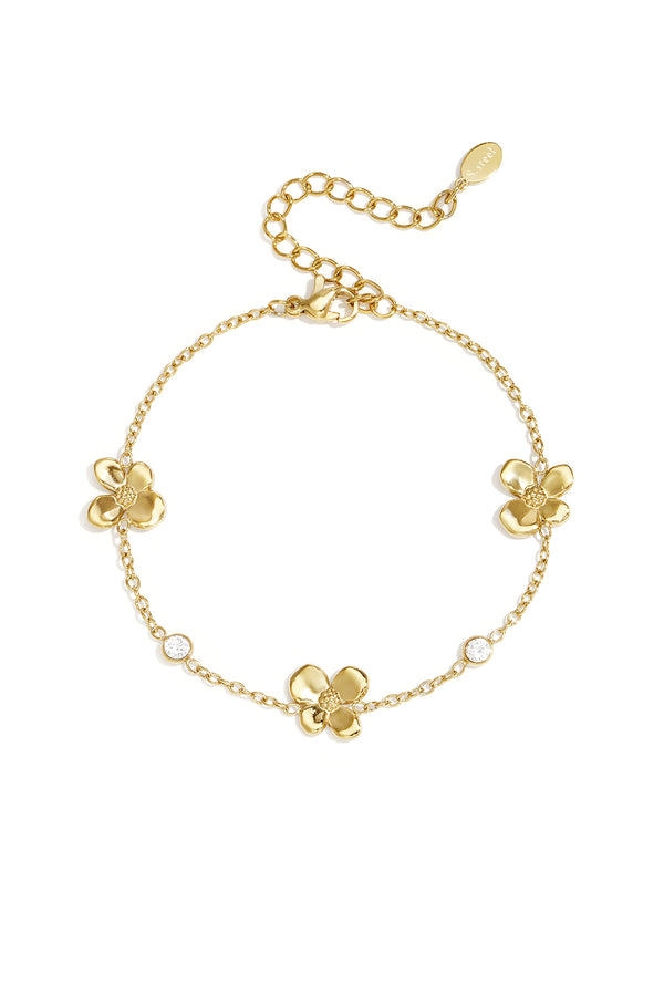 Elegant Flower Charm Bracelet for Everyday Sparkle