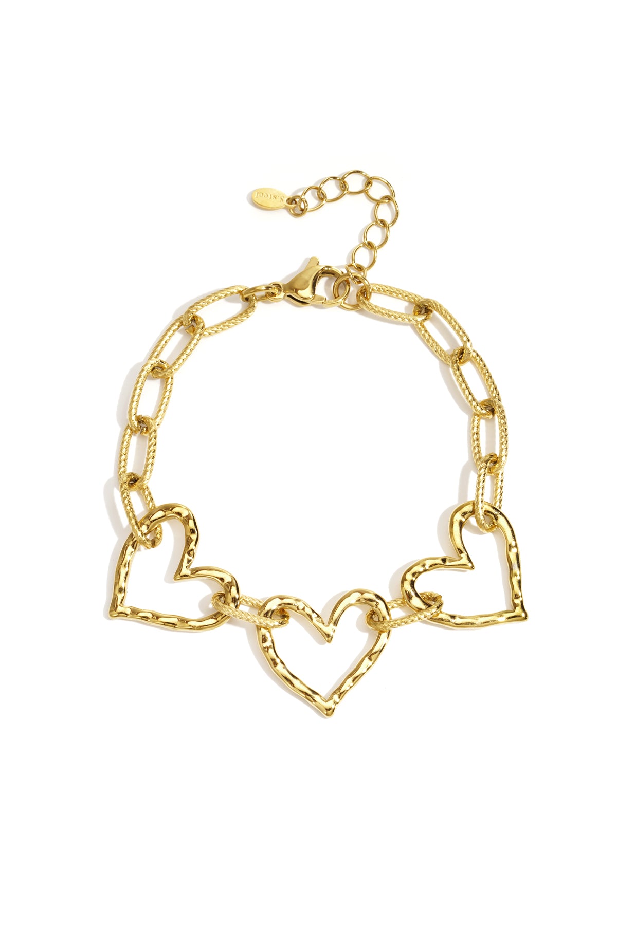Elegant Gold & Silver Heart Chain Bracelet for Everyday Style Main product image