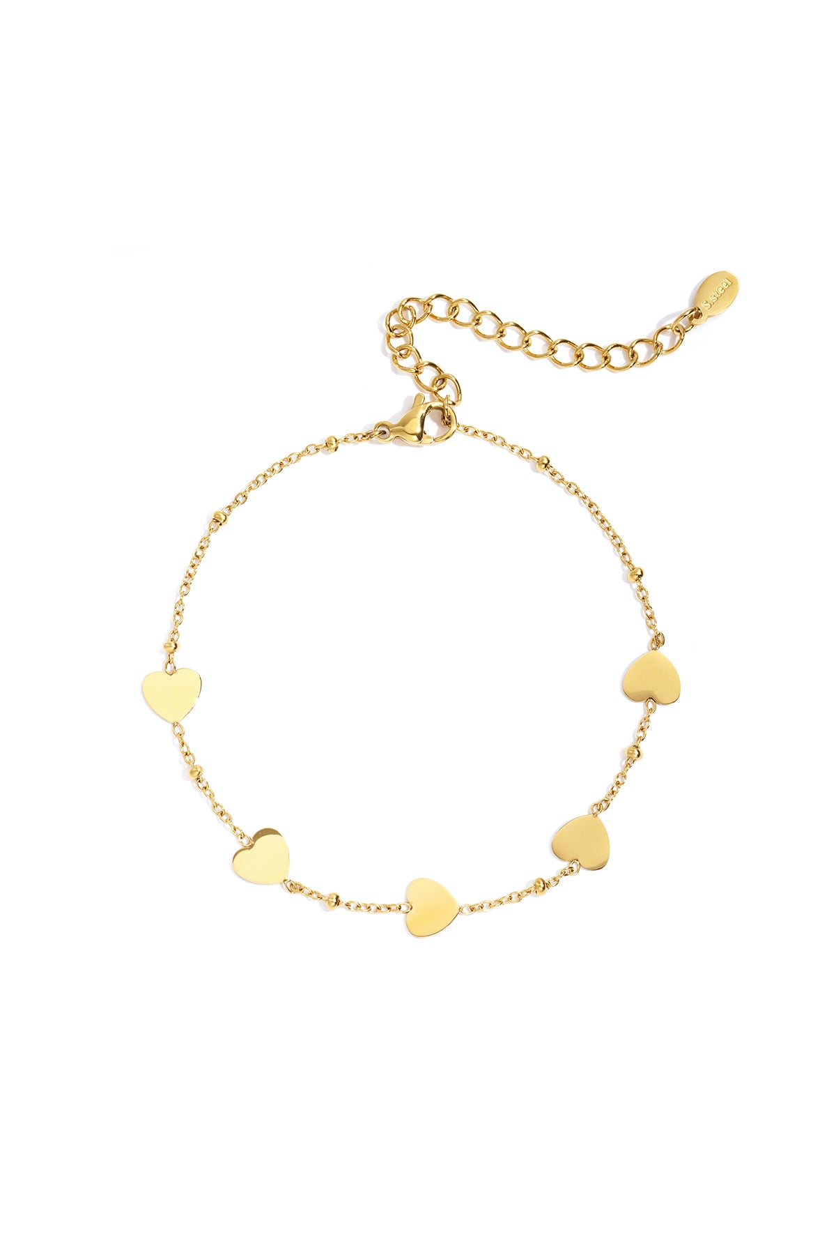 Elegant Gold Color Heart Chain Bracelet for Women Main product image
